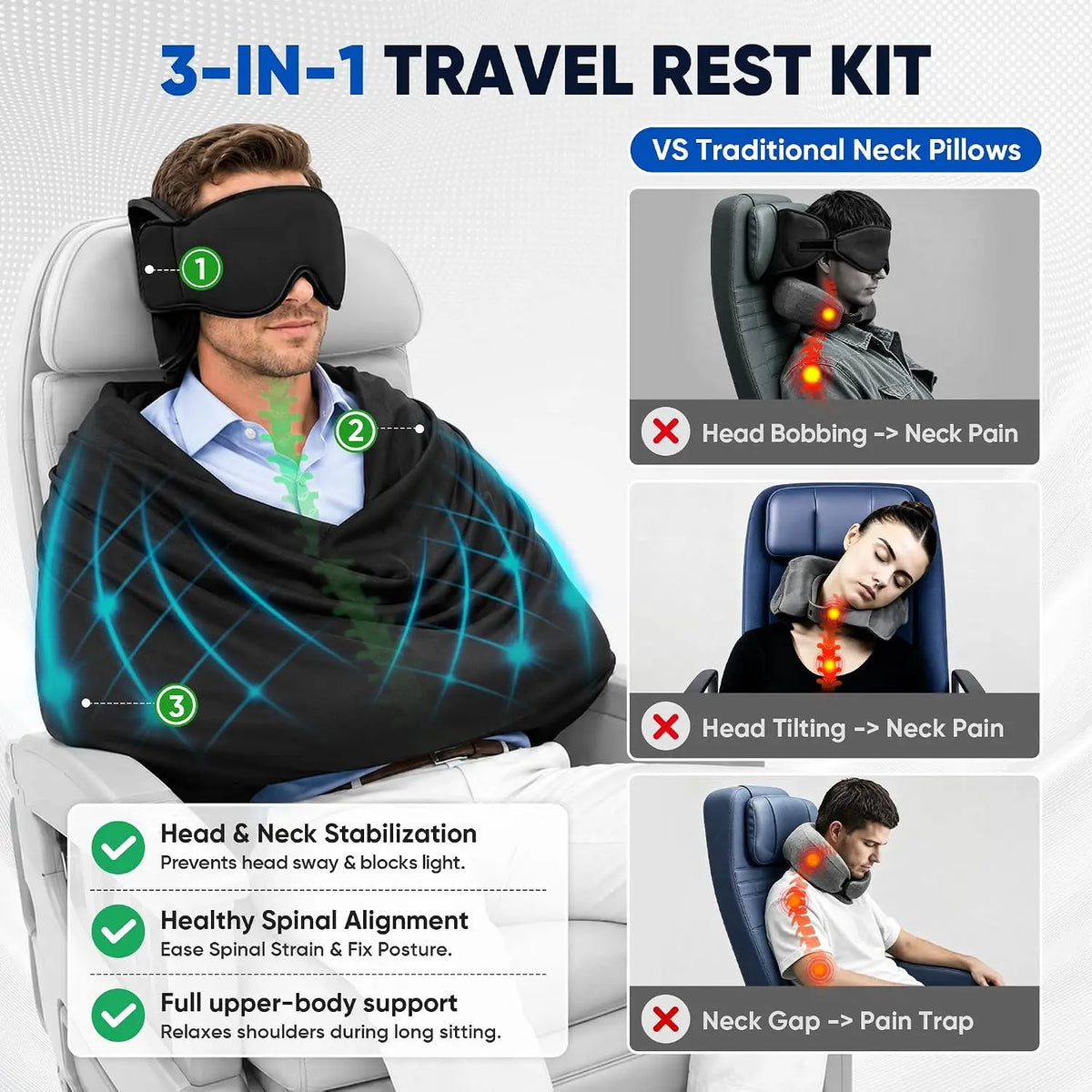 3-in-1 travel rest kit