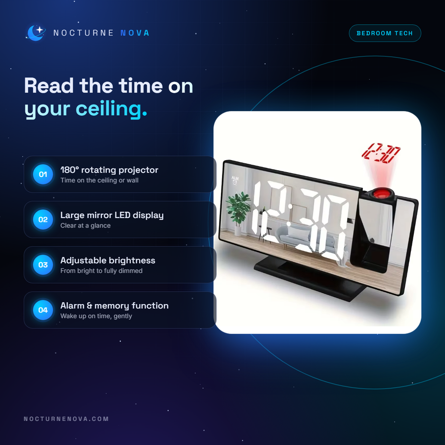Nova Projection Alarm Clock features